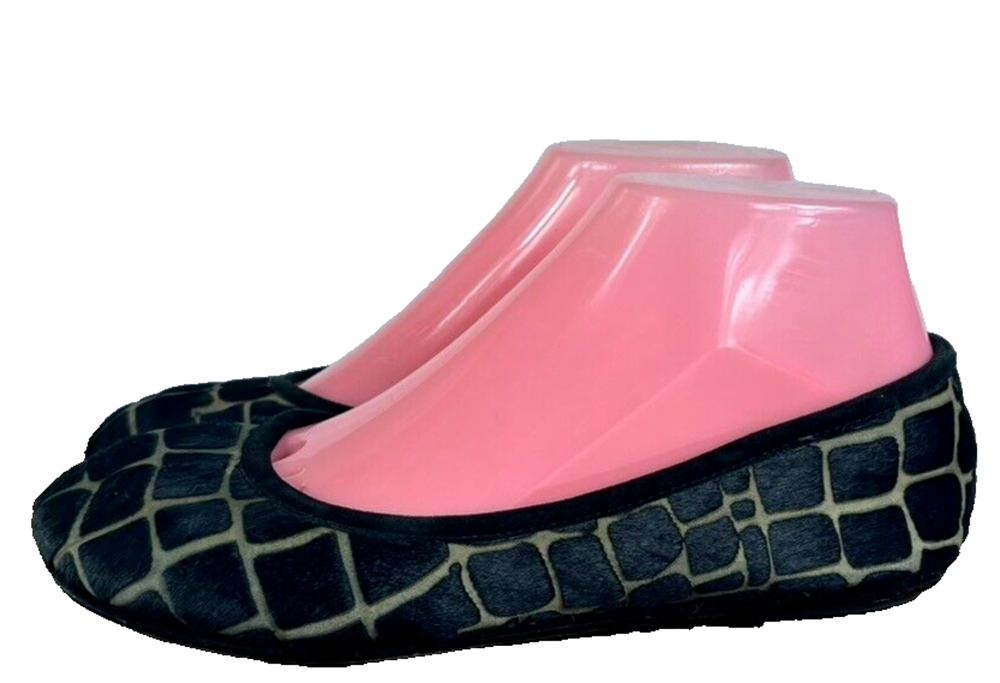 Gentle Souls Shoes Ballet Flats 6.5 Gigi Calf Hair Black Giraffe Print Comfort